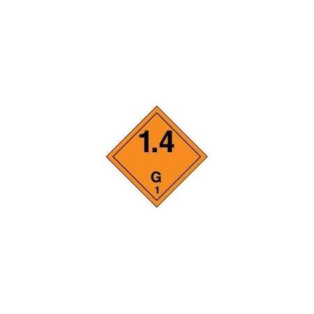 Accuform TDG PLACARD CLASS 1 273MM X 273MM TCP147VP50 TCP147VP50